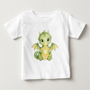 Schattige Fantasy Baby Draak met Ster Waterverf 
