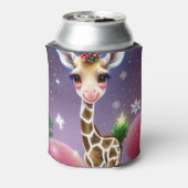 Schattige Fantasy Baby Giraffe met Holly Blikjeskoeler (Blikje Achterkant)