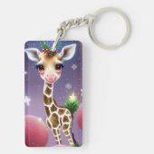 Schattige Fantasy Baby Giraffe met Holly Sleutelhanger (achterkant)