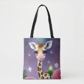 Schattige Fantasy Baby Giraffe met Holly Tote Bag (Voorkant)