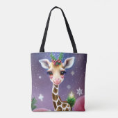 Schattige Fantasy Baby Giraffe met Holly Tote Bag (Achterkant)