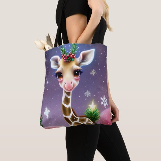 Schattige Fantasy Baby Giraffe met Holly Tote Bag (Dichtbij)