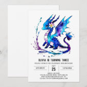 Schattige Fantasy Dragon Digitaal Meisje Verjaarda Kaart (Voorkant / Achterkant)