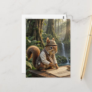 Schattige Fantasy Eekhoorn Ontdekkingsreiziger Briefkaart