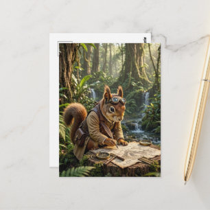 Schattige Fantasy Eekhoorn Ontdekkingsreiziger Briefkaart