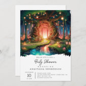 Schattige Fantasy Enchanted Forest Baby shower Kaart (Voorkant / Achterkant)