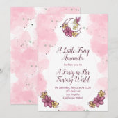 Schattige Fantasy Fee op Maan Feest Uitnodiging (Voorkant / Achterkant)