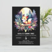 Schattige Fantasy Fox Verjaardag digitaal Kaart (Staand voorkant)