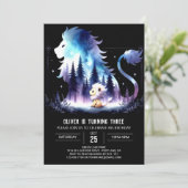 Schattige Fantasy Lion Verjaardag Kaart (Staand voorkant)
