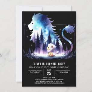 Schattige Fantasy Lion Verjaardag Kaart