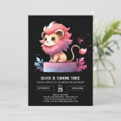 Schattige Fantasy Lion Verjaardag Kaart (Staand voorkant)