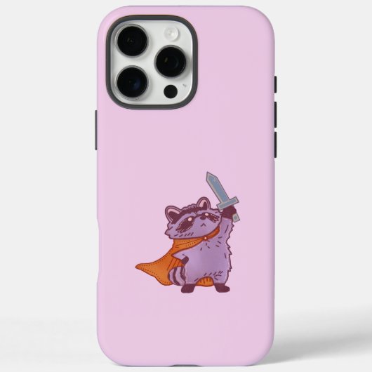 Schattige Fantasy Wasbeer Krijger met Zwaard en Ca Case-Mate iPhone Case (Achterkant)