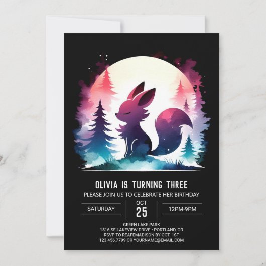 Schattige Fantasy Wolf Verjaardag Kaart (Voorkant)