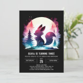 Schattige Fantasy Wolf Verjaardag Kaart (Staand voorkant)