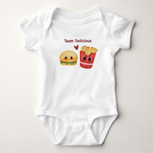Schattige fastfood – Kawaii junkfood gezichten Romper