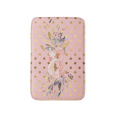 Schattige Faux Gold Polka Dots Flowers Badmat (Voorkant Verticaal)