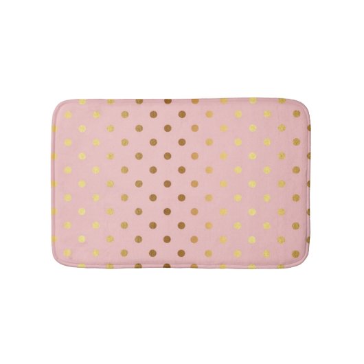 Schattige Faux Gold Polka Dots Flowers Badmat (Voorkant)