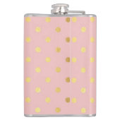 Schattige Faux Gold Polka Dots Flowers Heupfles (Achterkant)