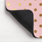 Schattige Faux Gold Polka Dots Flowers Muismat (Hoek)