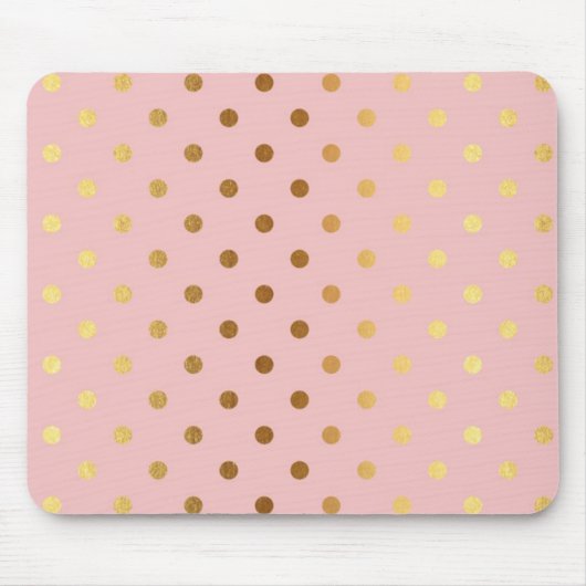 Schattige Faux Gold Polka Dots Flowers Muismat (Voorkant)