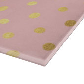 Schattige Faux Gold Polka Dots Flowers Snijplank (Hoek)