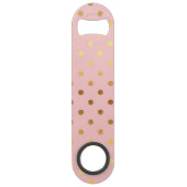 Schattige Faux Gold Polka Dots Flowers Speed Flessenopener (Voorkant)