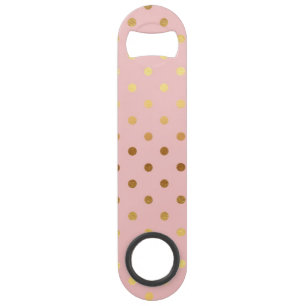 Schattige Faux Gold Polka Dots Flowers Speed Flessenopener