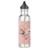 Schattige Faux Gold Polka Dots Flowers Waterfles (Links)