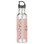 Schattige Faux Gold Polka Dots Flowers Waterfles (Achterkant)