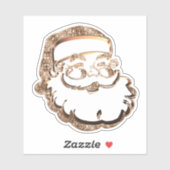 Schattige Faux Gold Sinterklaasportret Kerst Sticker (Vel)