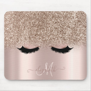 Schattige Faux Lashes Glitter Ombre Roos Gold Muismat