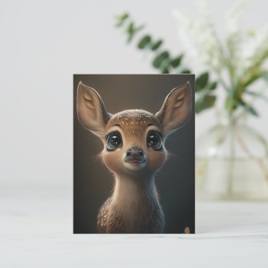 Schattige Fawn Briefkaart (Staand voorkant)