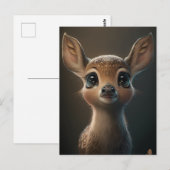 Schattige Fawn Briefkaart (Voorkant / Achterkant)