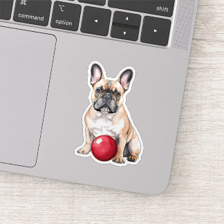 Schattige Fawn Franse Bulldog met Bal Sticker
