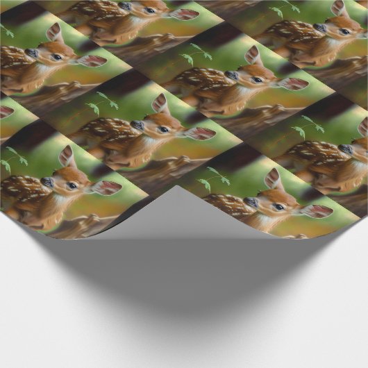 Schattige Fawn in Bossen Cadeaupapier (Hoek)