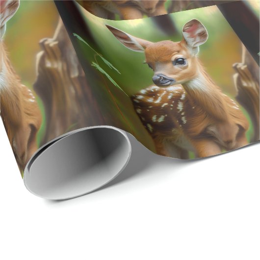 Schattige Fawn in Bossen Cadeaupapier (Rol Hoek)