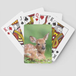 Schattige Fawn leg onder een boom Pokerkaarten