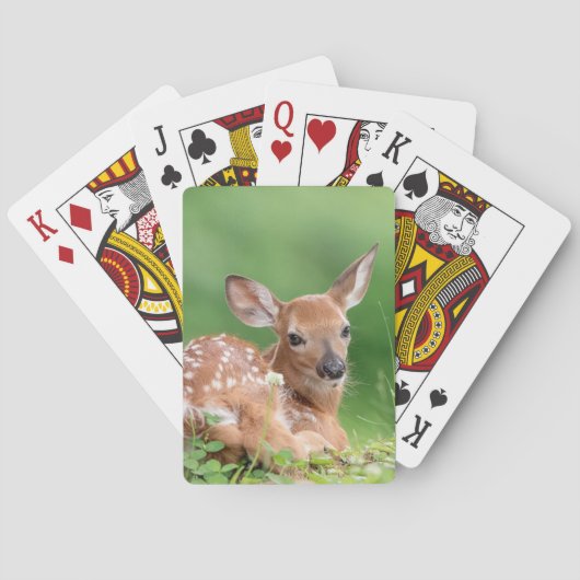 Schattige Fawn leg onder een boom Pokerkaarten (Achterkant)