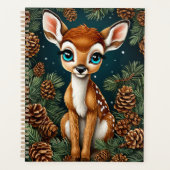 Schattige fawn omgeven door pinecones planner (Voorkant)