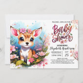 Schattige Fawn Princess Woodland Meisje Baby showe Kaart (Voorkant)