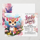 Schattige Fawn Princess Woodland Meisje Baby showe Kaart (Voorkant / Achterkant)