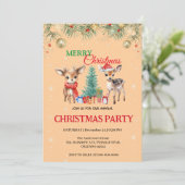 Schattige Fawn rendieren Santa MERRY Kerstfeest Kaart (Staand voorkant)