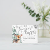 Schattige Fawn | Sneeuw Winter Baby shower Luier R Informatiekaartje (Staand voorkant)