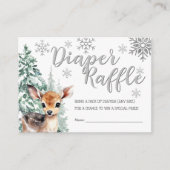 Schattige Fawn | Sneeuw Winter Baby shower Luier R Informatiekaartje (Voorkant)