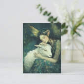 Schattige fee en haar schapen slapen briefkaart (Staand voorkant)