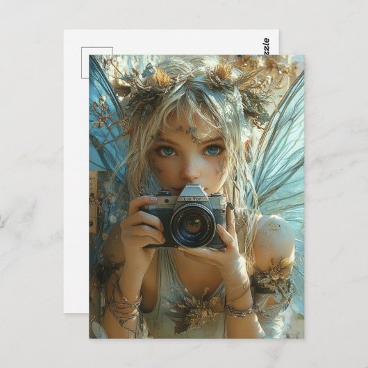 Schattige fee met een camera briefkaart (Voorkant / Achterkant)