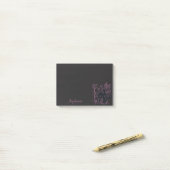Schattige Fee Paddenstoel en Bloem Zwart & Roze Post-it® Notes (Op bureau)