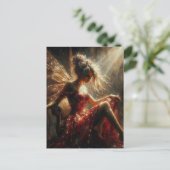 Schattige fee zittend in een zonnestraal briefkaart (Staand voorkant)