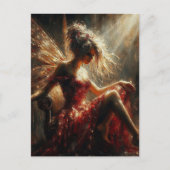 Schattige fee zittend in een zonnestraal briefkaart (Voorkant)