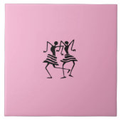 Schattige feest Dans Roze Tegeltje (Voorkant)